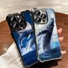 Humpback Whale Sea Giant Soft Phone Case For iPhone 15 16 17 Air 14 Pro Max 16E Plus 13 12 Mini Plating Anti-Fall Fundas