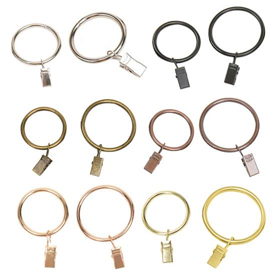 10Pcs Sturdy Metal Curtain Clip Rings Easy To Use Smooth Pull Space-Saving Load-bearing Curtain Rings