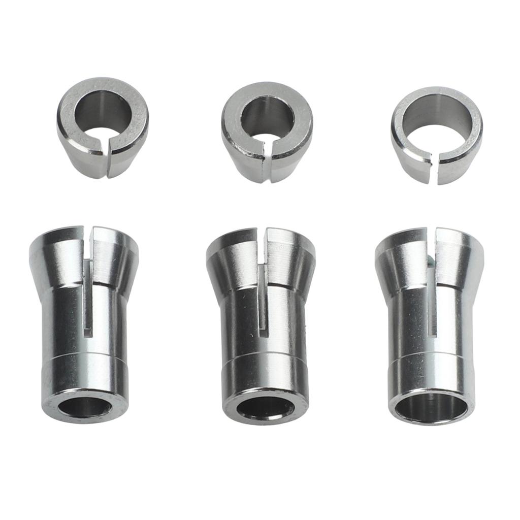 6pcs Collet Chuck Adapter Set 6mm 1/4" 8mm For Electric Router, Trimming & Engraving Machines Power Tools