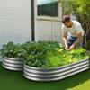 Metal Raised Garden Bed, 1.8 X 0.9 X 0.3 M Outdoor Galvanized Planter Garden Box, Open Bottom Design, Large Planter Raised Bed for Growing Vegetables,