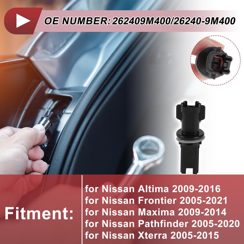 X Autohaux 1 Pc Headlight Light Socket for Nissan Altima 09-16 No.262409M400/26240-9M400 Lamp Bulb Connector 2 Pin