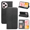 For Honor 400 Pro 5G (Global) Wallet Phone Case Strong Magnetic Checkered Pattern Imprint Leather Flip Cover