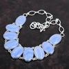 Blue Lace Agate Gemstone Necklace Handmade Jewelry 925 Sterling Silver Necklace Adjustable Chain Necklace Designer Jewelry Gifts for Mother