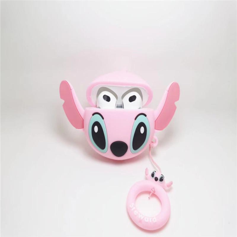 Cartoon Mickey Minnie Stitch Bluetooth-compatible Earphone Case Cartoon Silicone Protective Cover