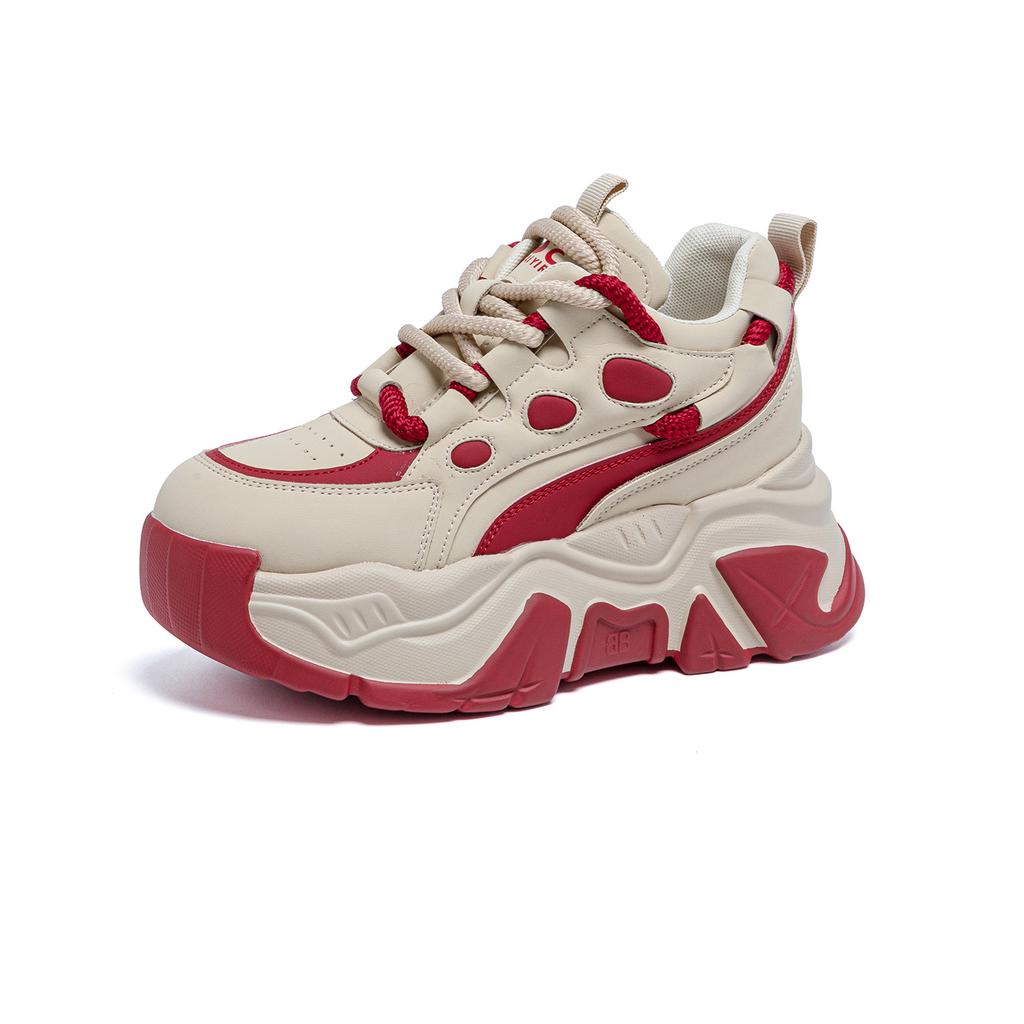 Inner Height Increase Dad Shoes Women's 2025 Spring New Thick-soled Transparent Network Casual Fashion Sports Versatile Tide Muffin Women's Shoes