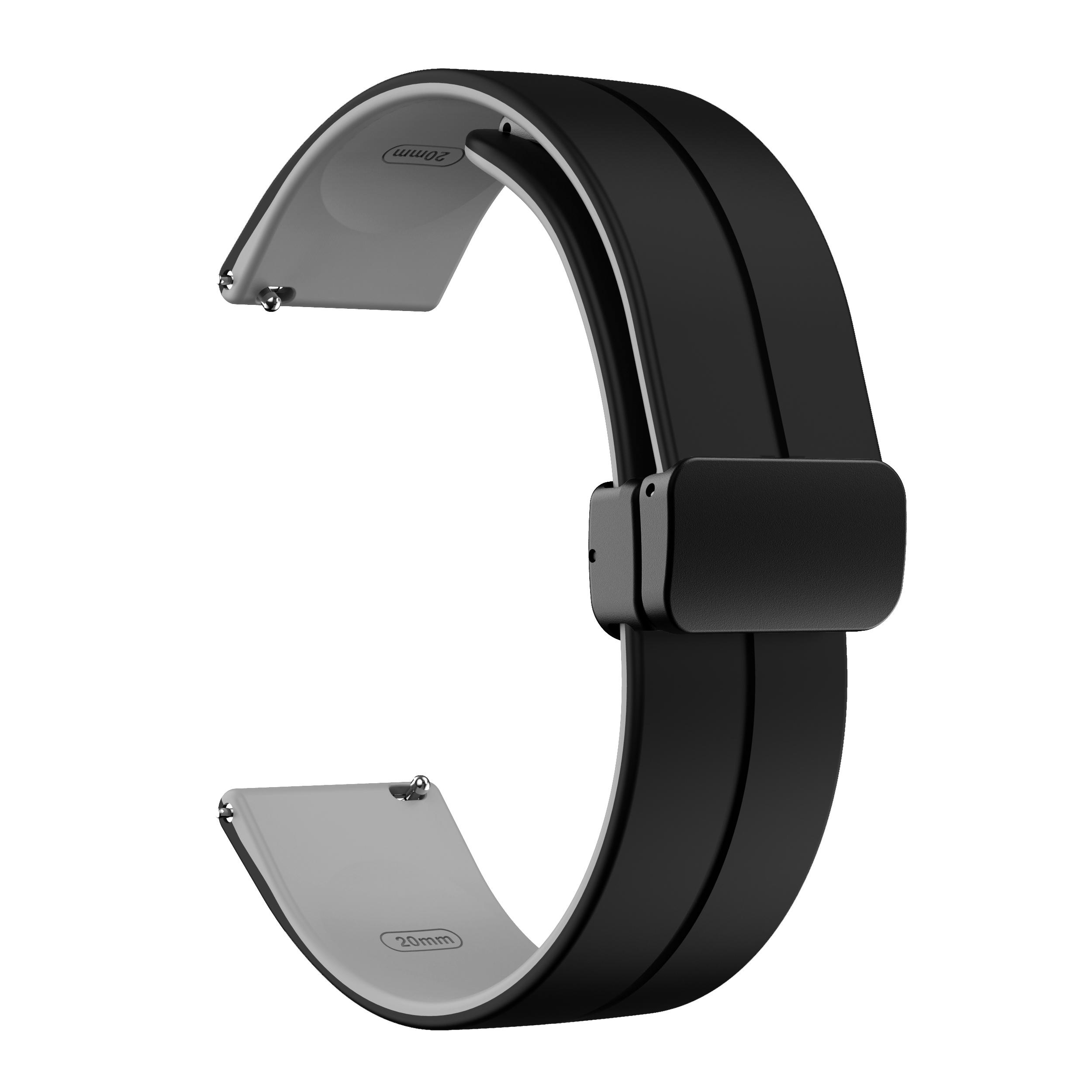 

Magnetic folding buckle Sports Band For Amazfit Cheetah Pro / Round Skin-Friendly Soft Silicone Strap For Amazfit GTR GTS Bip Amazfit Cheetah Pro черный серый
