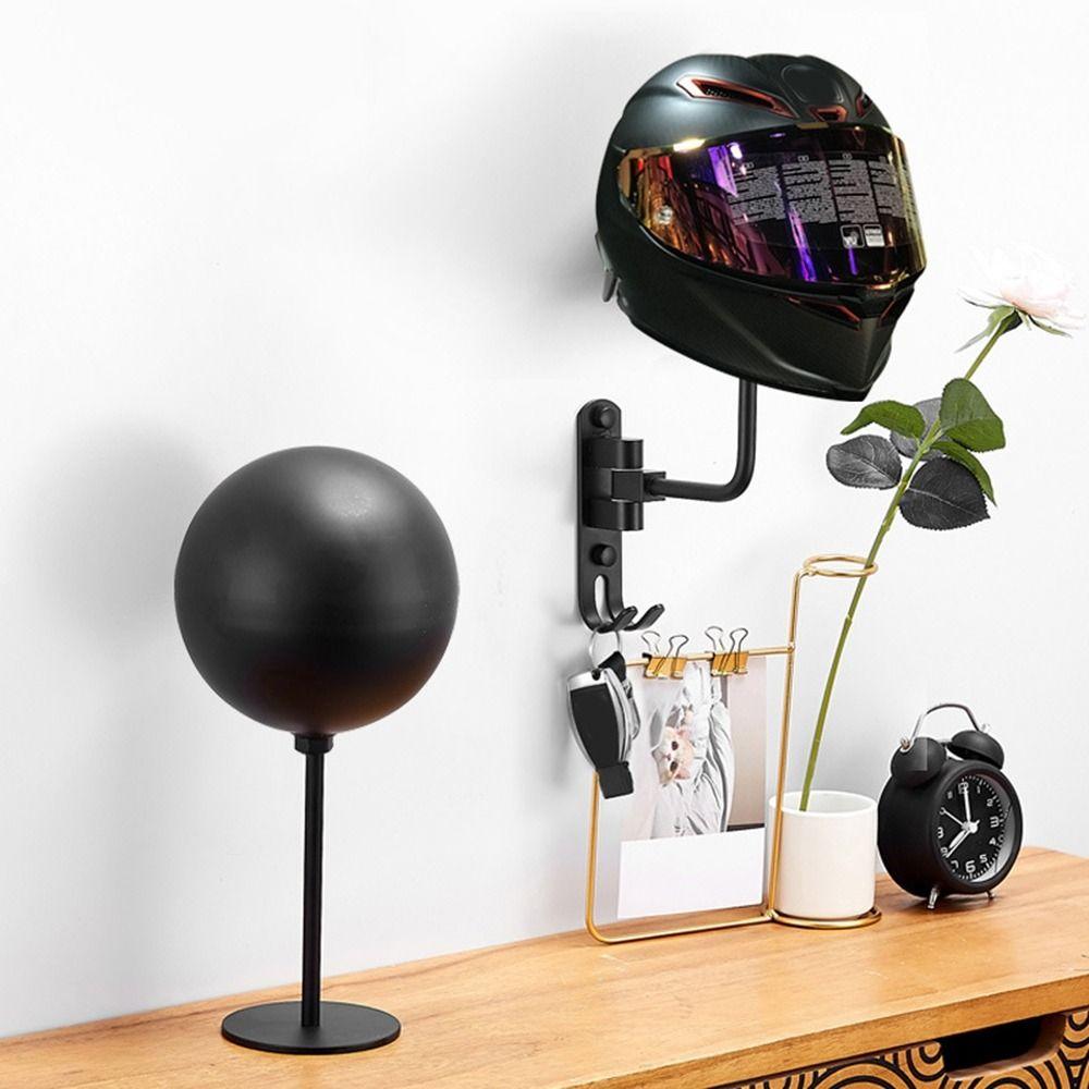 Space Aluminum Motorcycle Helmet Rack Wall Mounted Helmet Holder 180° Rotation Helmet Hanger  Coats