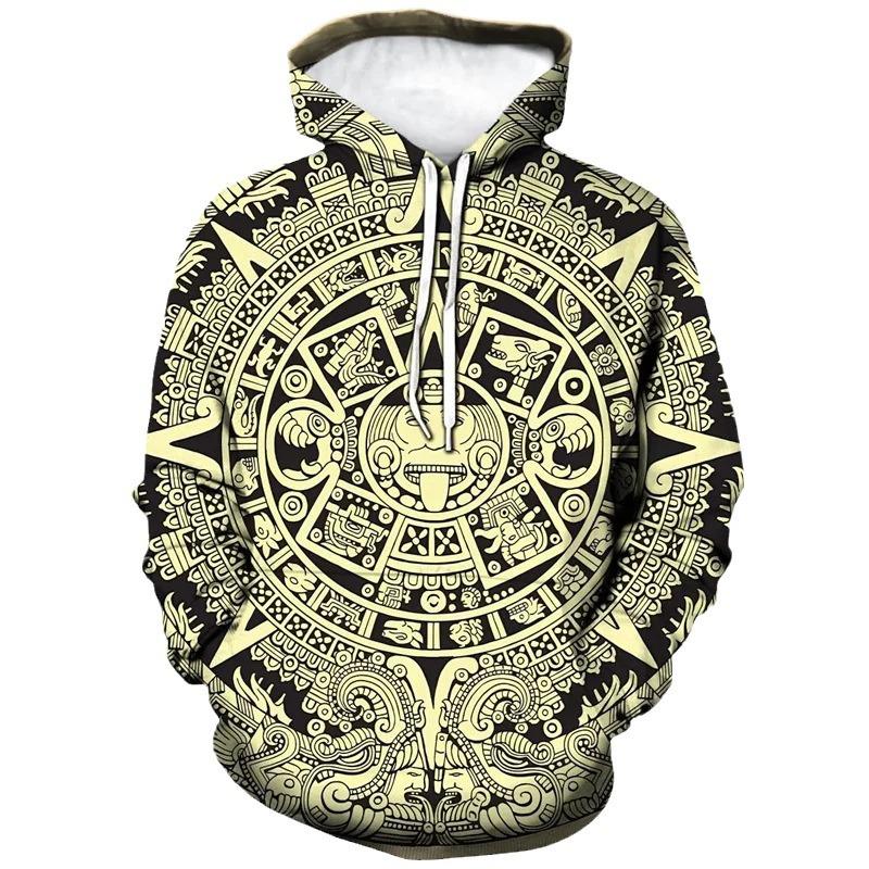 3D Digital Printing Totem Series Men's Casual Hoodie New Men's Fashion Sweatshirt Sweater