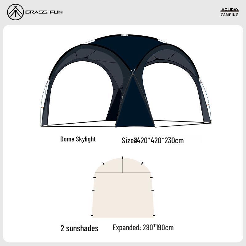 Dome Canopy Tent: Multi-Person Sunshade, Weather Protection, Portable for Outdoor Camping.