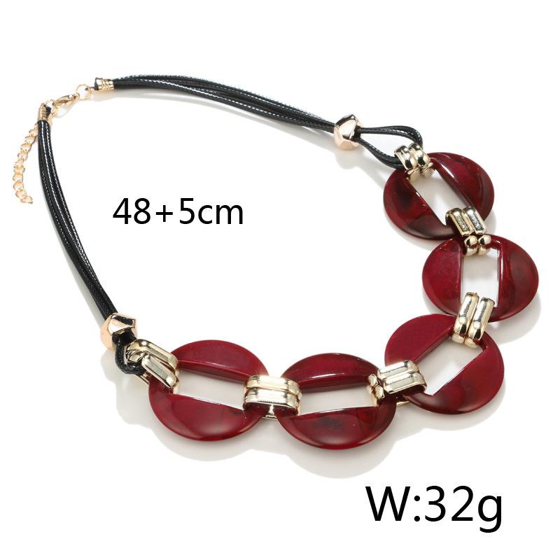 European and American Exaggerated Acrylic Geometric Necklace Colorful Sweater Chain Fashionable Women's Geometric Necklace
