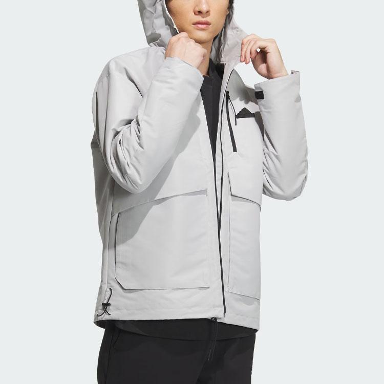 Adidas Wind.Rdy City Escape Jacket Solid Color Logo Sports Casual Hooded Jacket Men Jacket Light-Gray IT3953