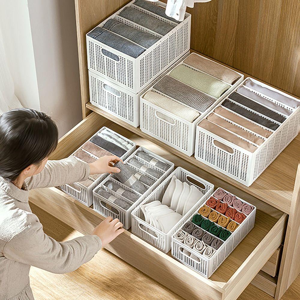 

S-XL Size Clothing Storage Basket Sundries Clothes Divider For Clothing Sock Underwear Wardrobe XL-without partition
