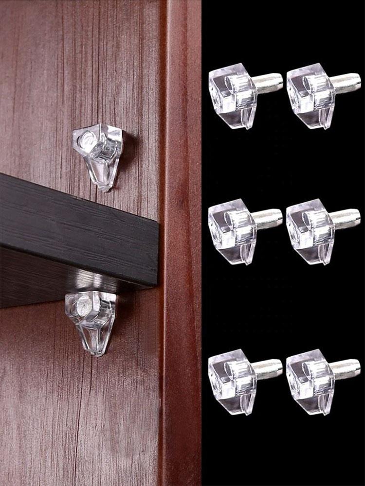 50Pcs Clear Plastic Shelf Support Pegs for Bookshelves Easy Installation Cabinet Supports for Strong and Reliable Shelf Stabilit
