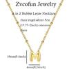 Bubble Letter Necklace Gold, Dainty Initial Necklaces for Women 14K Gold Plated Small A to Z Name Necklace Personalized Simple Initial Pendant Cute