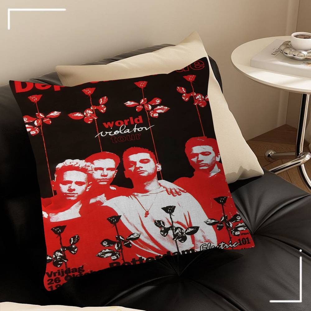 Band DDEPECHE MMODE Cool Office Cushion Pillowcase Car Cushion Cover45X45CM Lumbar Pillowcase Sofa Pillowcover