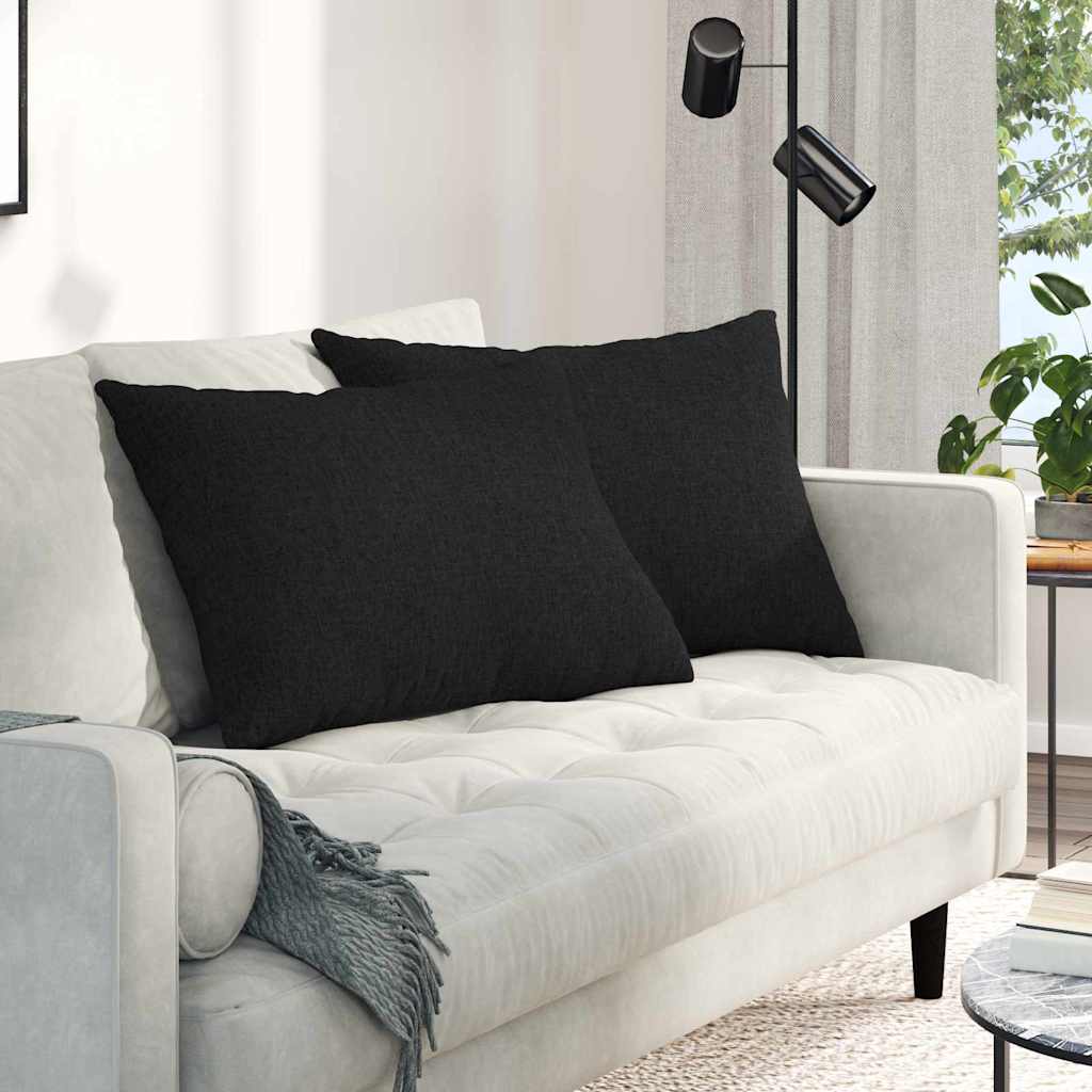 Sofa Cushions 2 pcs Black 70 x 50 cm Fabric