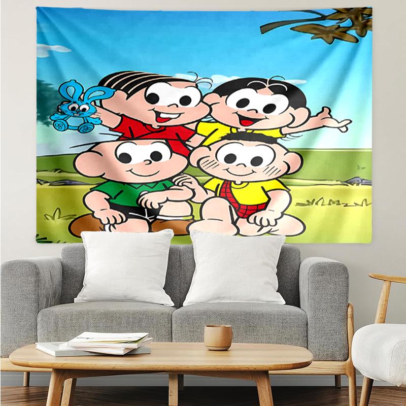 Turma-da-Mônica Print Tapestry, Backdrop, Easy Setup, Ideal for Bedroom, Office & Living Room, with Aesthetic Wall Hanging Decor.