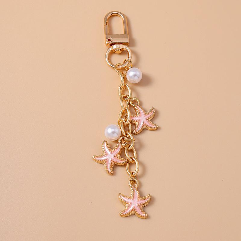 Aihua Cute Keychain Y2K Summer Beach Pearl Shell Key Chains For Women Girls Handbag Pendants Keyring Ocean Vacation Jewelry Gift