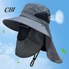 Fishing Bucket Hat Breathable Mesh Hat, 360-Degree Sunshade Fisherman with Detachable Face Sun Guard And Neck Flap, Adjustable Drawstring Outdoor