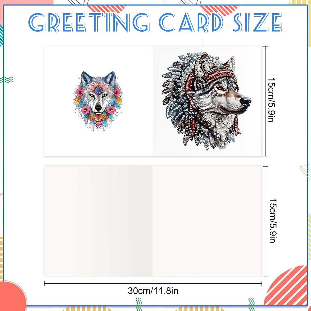 12 Packs Flower Animal DIY Diamond Art Painting Greeting Cards Diamond Art Cards for Beginner Adult Birthday Holiday Blessing