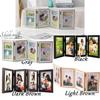Photo Photo Photo Organic Glass S.fields.inc Frame, 4-Sided, 4-Panel, Wooden, Multi-Sided, Frame, Stand, Foldable, (Light Brown)