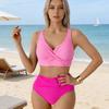 New Split Bikini Swimsuit Women's European and American Sexy Cross-screwed Bag High-waisted Bijini Swimsuit Women