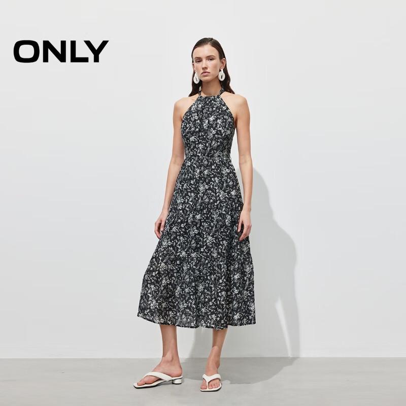 ONLY 2025 Spring Halter Neck Printed Sleeveless Tie-Waist Dress