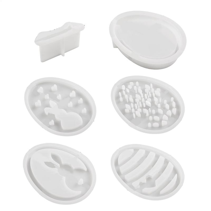 Easter Silicone Molds Egg Rabbit Bunny Mold 3D Silicone Mold Set Handmade Craft Moulds for Easter Eggs and Rabbit Silhouettes