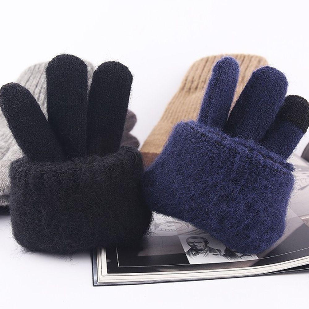 Farbe Vollfinger Mode Herren Fäustlinge Herren Strickhandschuhe Handschuhe Herbst Winter Handschuhe