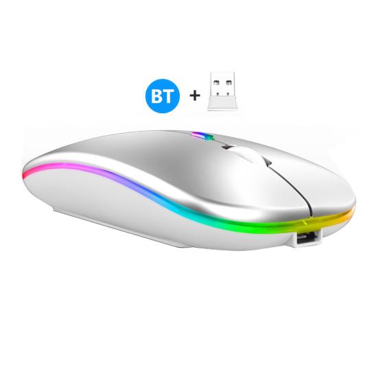 2,4G Wireless Bluetooth-kompatibel LED Mäuse USB Ergonomische Gaming Maus für Laptop Computer