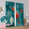 2pcs,2D plane printing Curtain Popular Snowman and Christmas Gifts Versatile Polyester Fabric (without rod) Holiday Use for