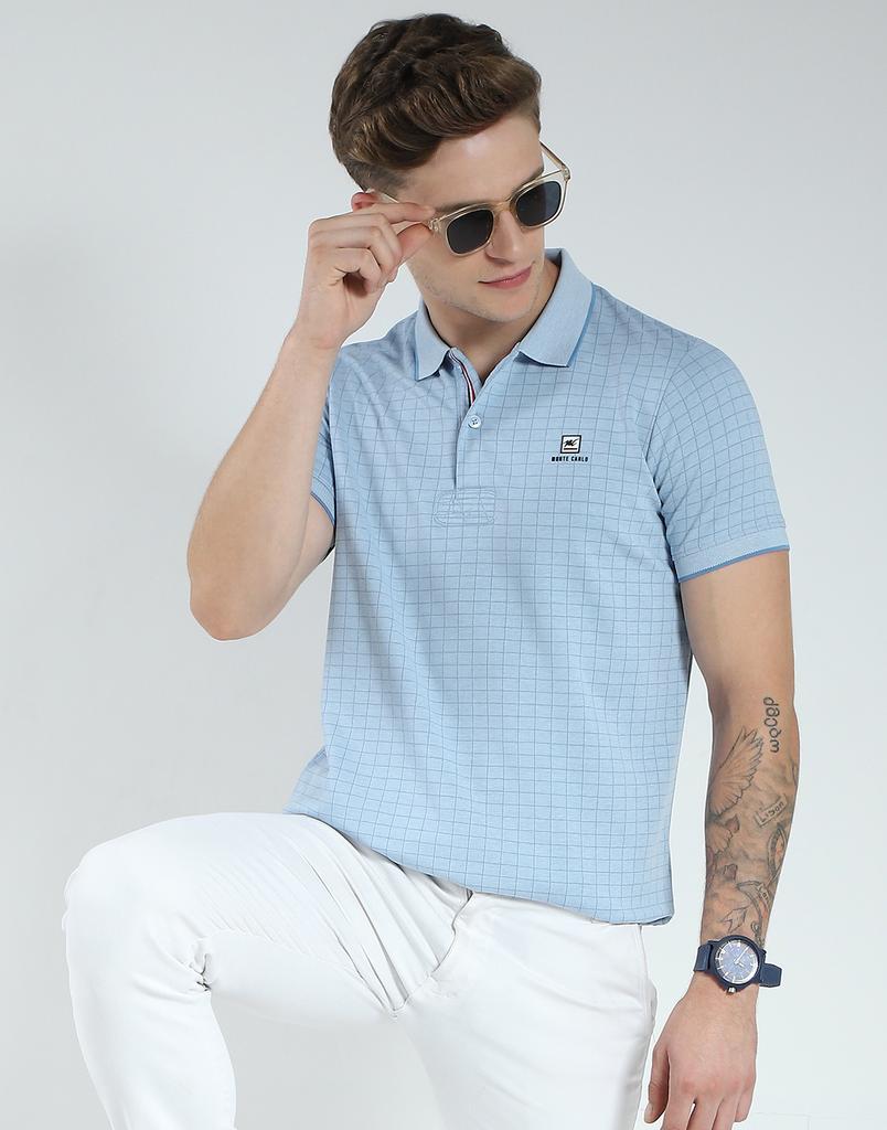 Monte Carlo Men's Slim Fit Printed Half Sleeve Polo T-Shirt