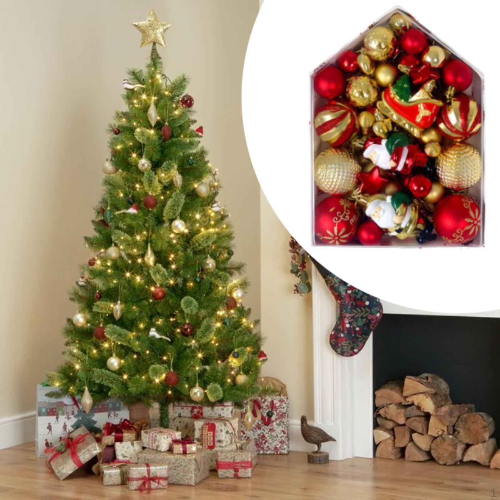 

72 шт. подвесных украшений для рождественской елки, рождественские украшения, декоративные безделушки для свадьбы Gold Red