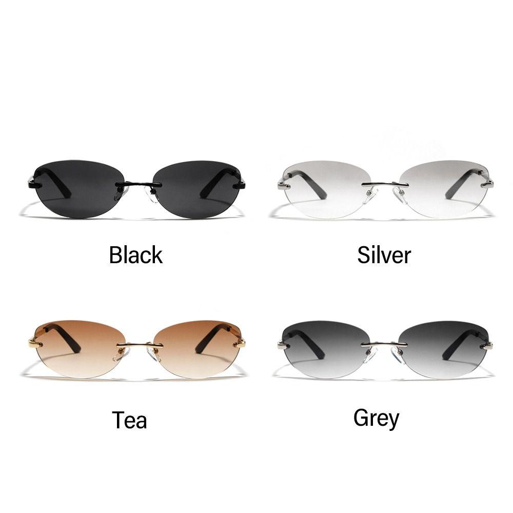 2022 Fashion Shades Rimless Wrap Around Sun Glasses Y2K Sunglasses 2000'S Punk Sunglasses