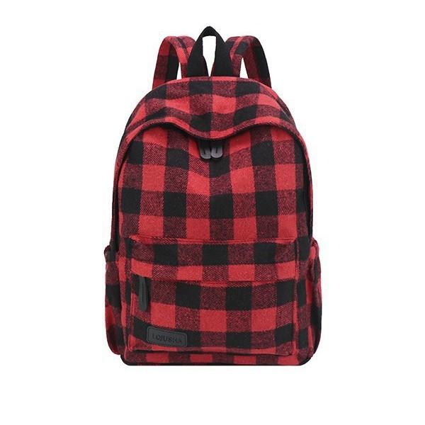 Schoolbag retro plaid backpack college student casual backpack women's plaid backpack student schoolbag large capacity backpack