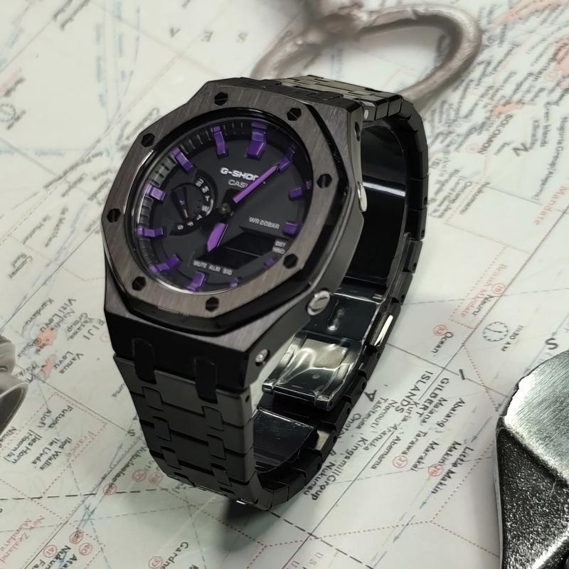 Casio Men Liquid Crystal,Analog Dual Display Series 44mm Black Watch GA-2100SKE-7A(Watch3--)