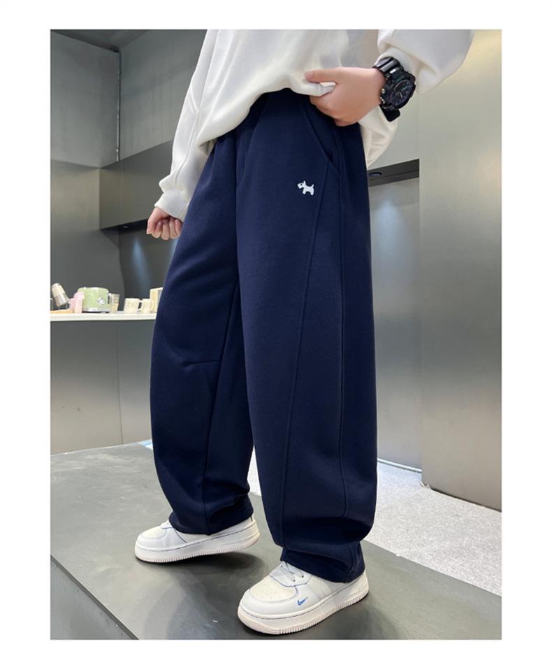 Boys' Fleece-lined Casual Pants for Fall/Winter 2025, Suitable for Medium to Large Children and Teens.