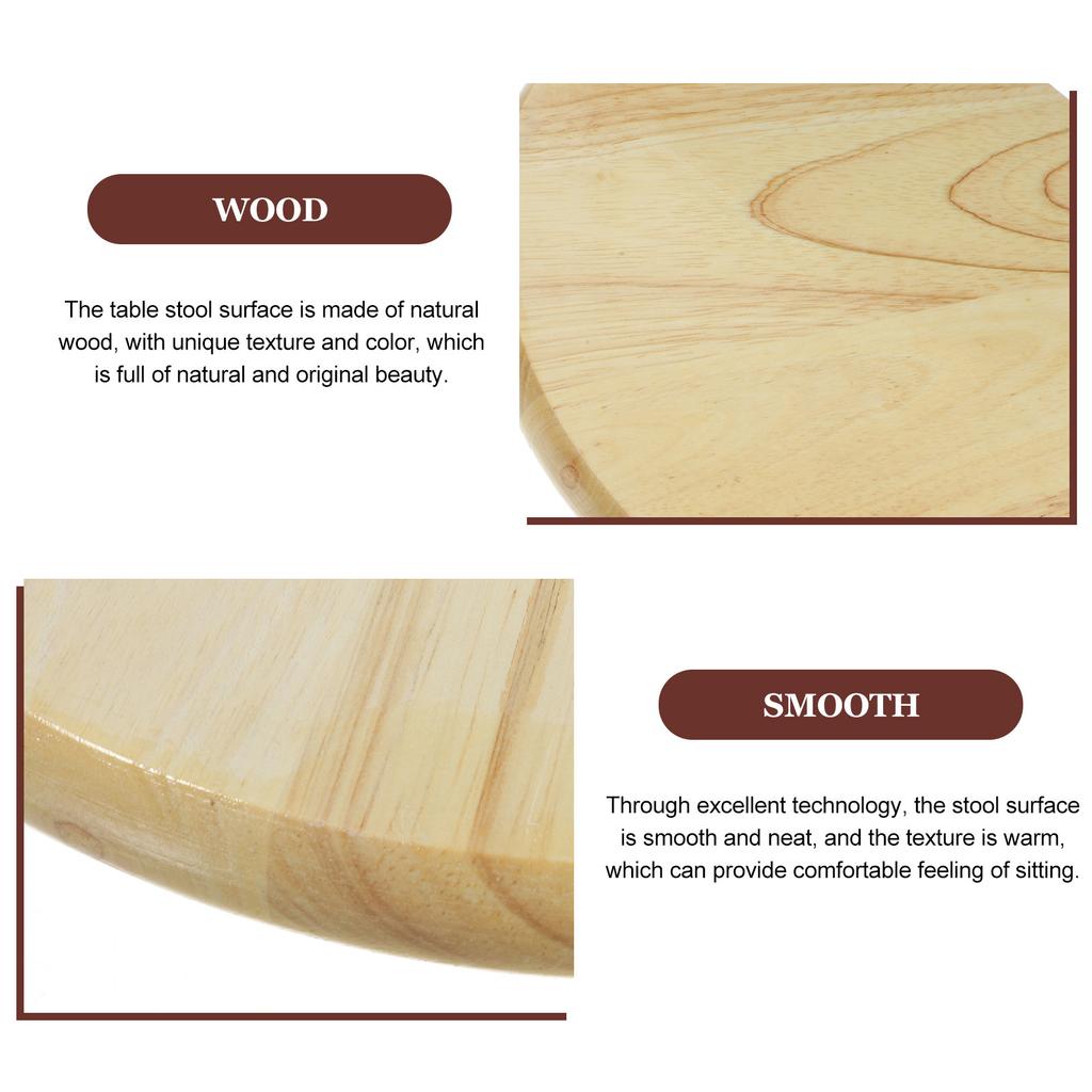 Sturdy Wooden Round Stool Seat Replacement for DIY Bar Chair Repair Home Kitchen Dining Room Use Smooth Natural Wood Surface