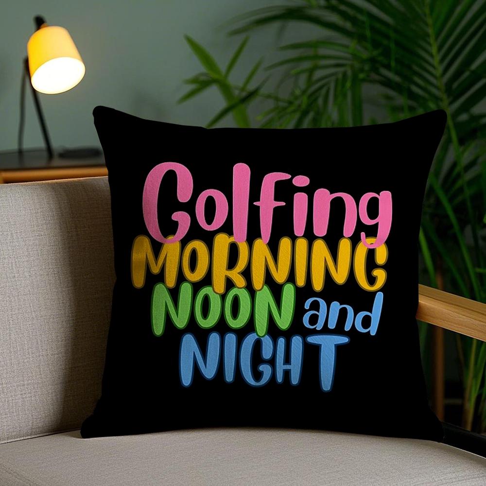 Morning Noon Cushion Cover Plush Fabric Soft Double-Sided Printed Invisible Zipper Sofa Pillow Case Home Decor