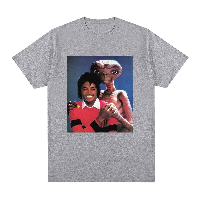 Michael Jackson ed ET Maglietta Vintage Moda Casual Musica Divertente Retrò Cotone Uomo T-shirt Nuova TEE T-SHIRT Top Donna