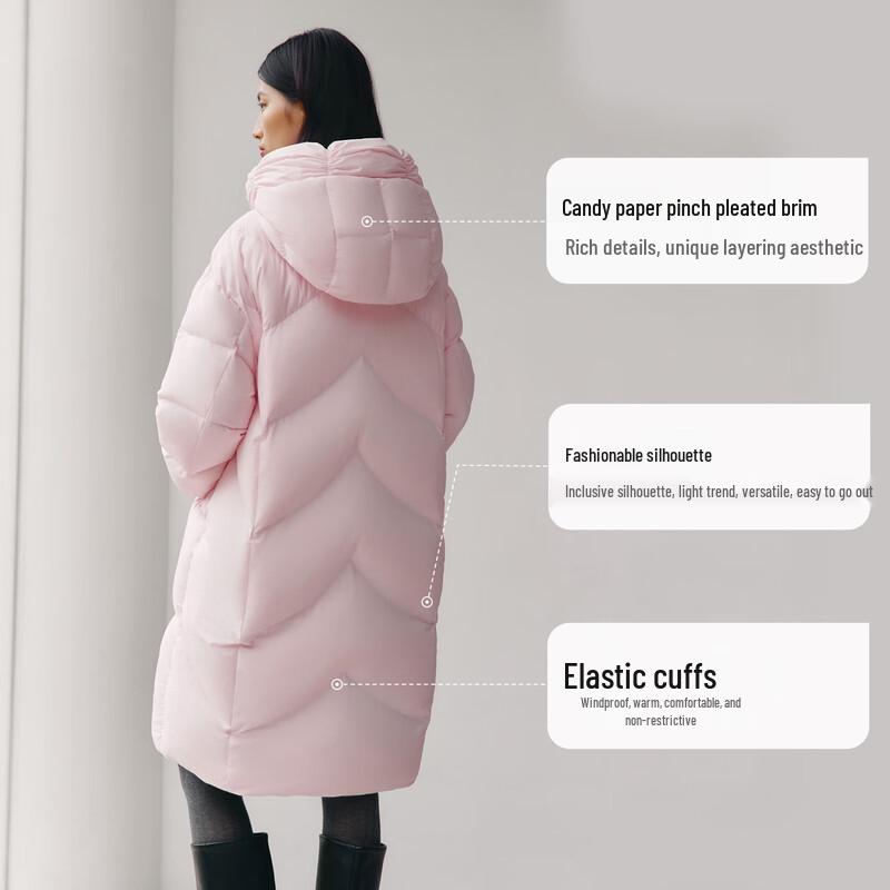 Aoliy Women's 2025 Winter Mid-Length Puffy Down Jacket