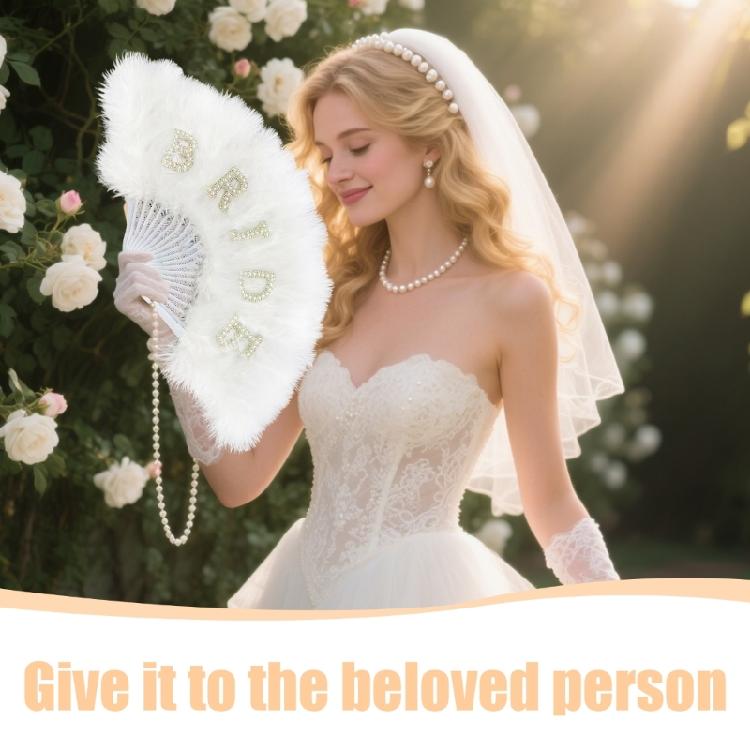 Wedding Essential 21 Feather Foldable Accessory Bridal Feather Fan Perfect For Photography And Guest Comfort