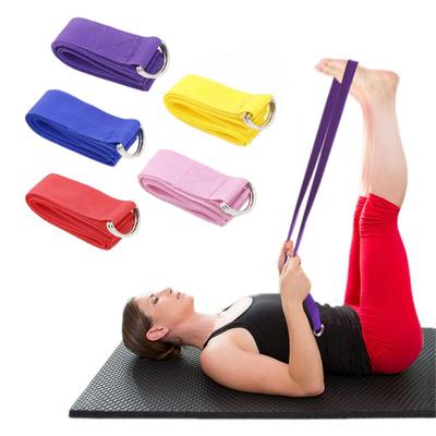 Cinghie per yoga sportive Cinghie per esercizi in cotone resistente Fibbia regolabile con anello a D Cintura per yoga e pilates Fascia di resistenza per fitness