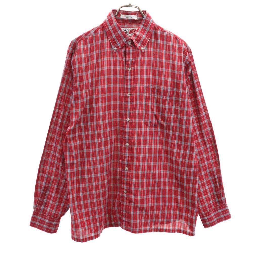 ARROW 70s 80s vintage Check Pattern Long sleeve Button down shirt L SPORT Men's Used