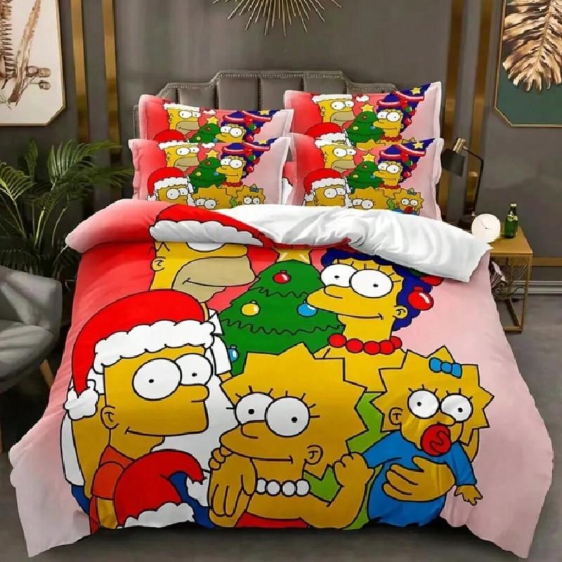The Simpsons Cartoon Bedding Set With Reactive Dye Printing For Modern Home Decor