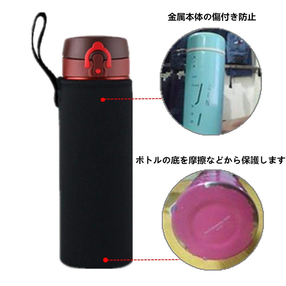 Insulated Neoprene Water Bottle Cover, 750ml Water Bottle Case, Bottle Cover Holder (750ml - 2 Pack, Black)