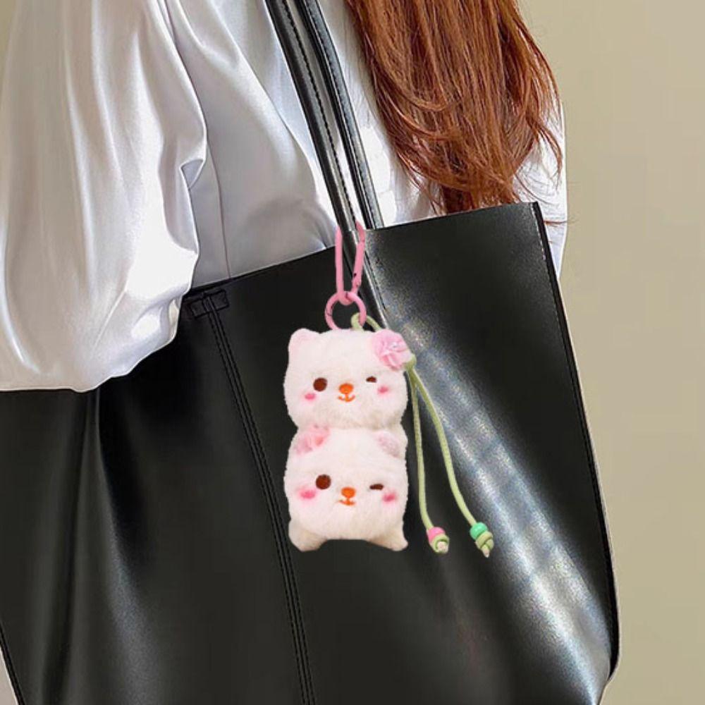 Collection Rabbit Stuffed Plush Keyring PP Cotton Stuffed Animal Pendant  Children Girl