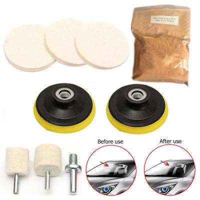 9pcs New Glass Polishing Kit Glass Scratch Remover 8 Oz Cerium Oxide and 3" Bobs
