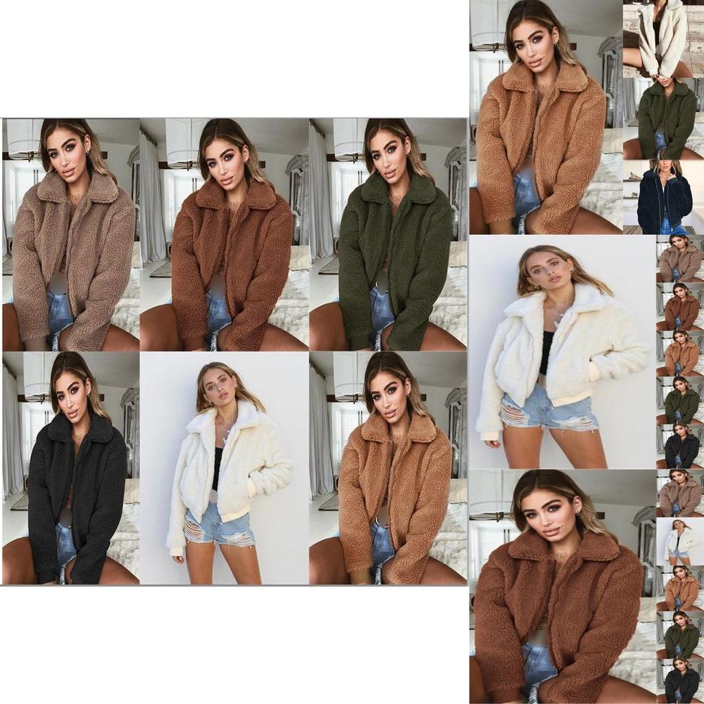 Gemütliche und modische Damen warme Teddybär-Taschen flauschige Fleece-Pelzjacke Mantel