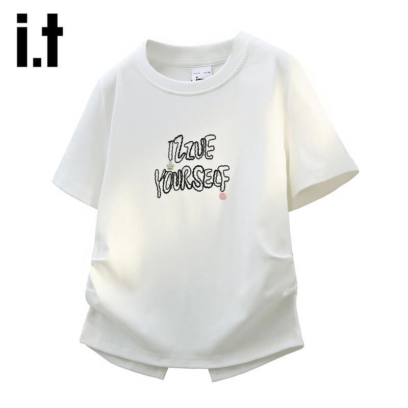 Izzue It Women s Embroidered Back-Split T-Shirt EU 40